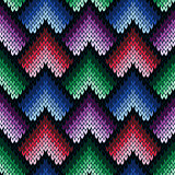 Abstract ornate knitting seamless pattern in various colors