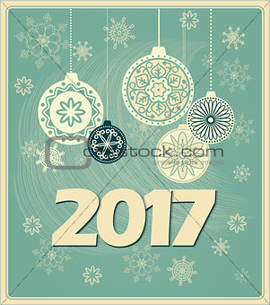vintage new year card 2017