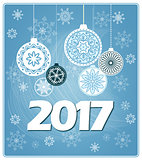 blue new year card 2017
