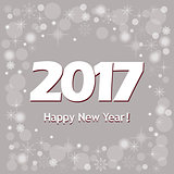 New year`s banner  2017 on grey