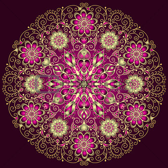 round floral vintage pattern