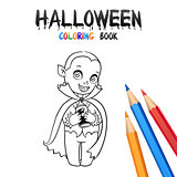 Halloween Coloring Book. Cute Baby Cartoon Character.