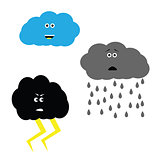 Weather set clouds characters
