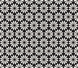 Vector Seamless Black and White Floral Pattern