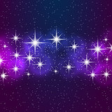 Abstract blue background with shining stars.