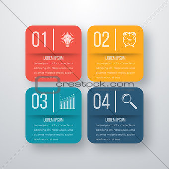 Vector illustration of four square infographics