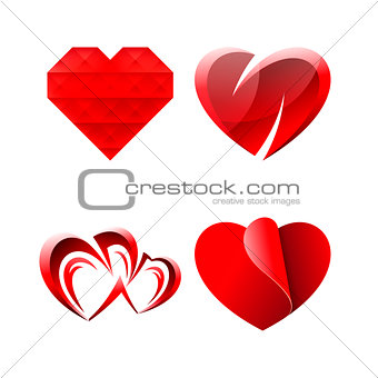 Set of Miscellaneous Sweet Romantic Hearts