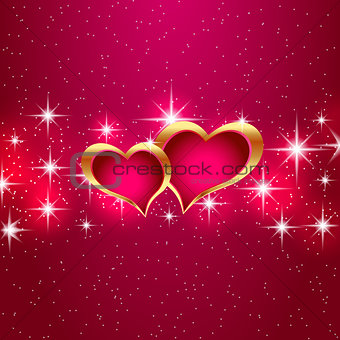 Love star background beautiful bright hearts. Vector eps10 illustration.