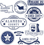 Alameda county, CA. Stamps and signs