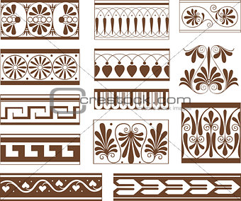 Set of ornamental pattern elements in Etruscan style