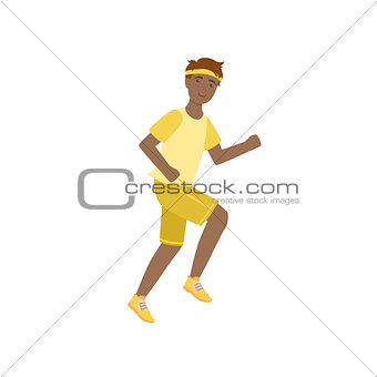 Man Running In Yellow Uniform
