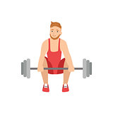 Man Doing Weight Lifting In Red Uniform