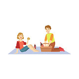 Couple Eating Burgers On Picnic