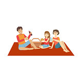 Family With Little Daughter On Picnic