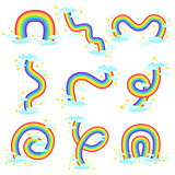 Differen Shape Rainbows Set of Icons