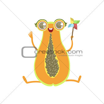 Papaya Girly Cartoon Character