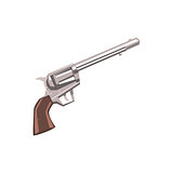Pistol Handgun Drawing Isolated On White Background
