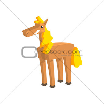 Toy Horse Drawing Isolated On White Background