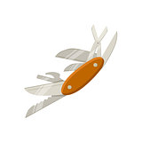 Swiss Multitool Knife With Open Blades