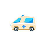 White Ambulance Toy Cute Car Icon