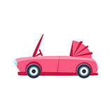 Pink Cabriolet Toy Cute Car Icon
