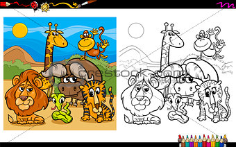 animal characters coloring page