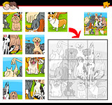 jigsaw puzzle task with dogs