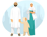 Young muslim family