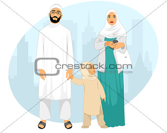 Young muslim family