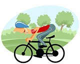 Male cyclist on bicycle