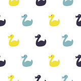 Duck blue, purple and yellow kid pattern.