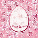 Gentle pink floral greeting frame Happy Easter