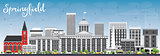 Springfield Skyline with Gray Buildings and Blue Sky.