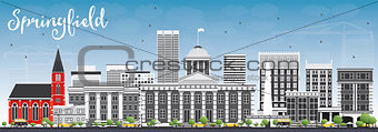 Springfield Skyline with Gray Buildings and Blue Sky.