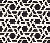 Vector Seamless Black And White Geometric Hexagon Grid Pattern