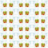 Christmas presents seamless pattern. Vector illustration of cartoon gifts isolated on white. Printable new year pattern