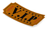 Isolated ticket with VIP word