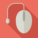 Modern flat design concept icon. Computer mouse. Vector illustra