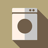 Modern flat design concept icon washing machine. Vector illustra