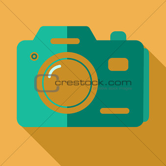 Modern flat design concept icon photo camera. Vector illustratio