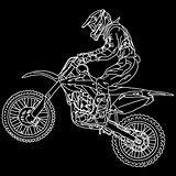 silhouettes Motocross rider on a motorcycle. Vector illustration