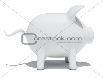 Side view of piggy bank