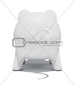 Back view of piggy bank