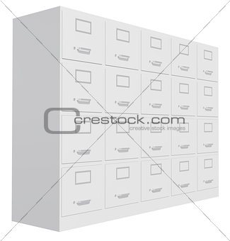 Office cabinet isolated over white background