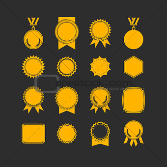 Set of medals isolated on white. label designs.