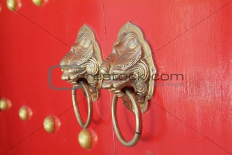 Door handles at Chinese temple