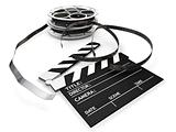 Film reels and clapper board