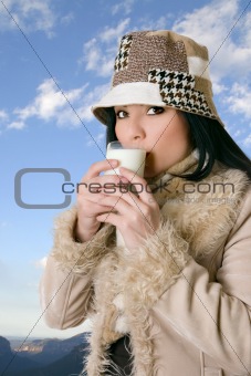 Female with glass of milk