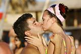 young kissing couple