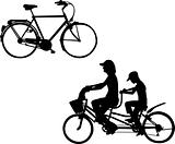 two bicycle silhouettes